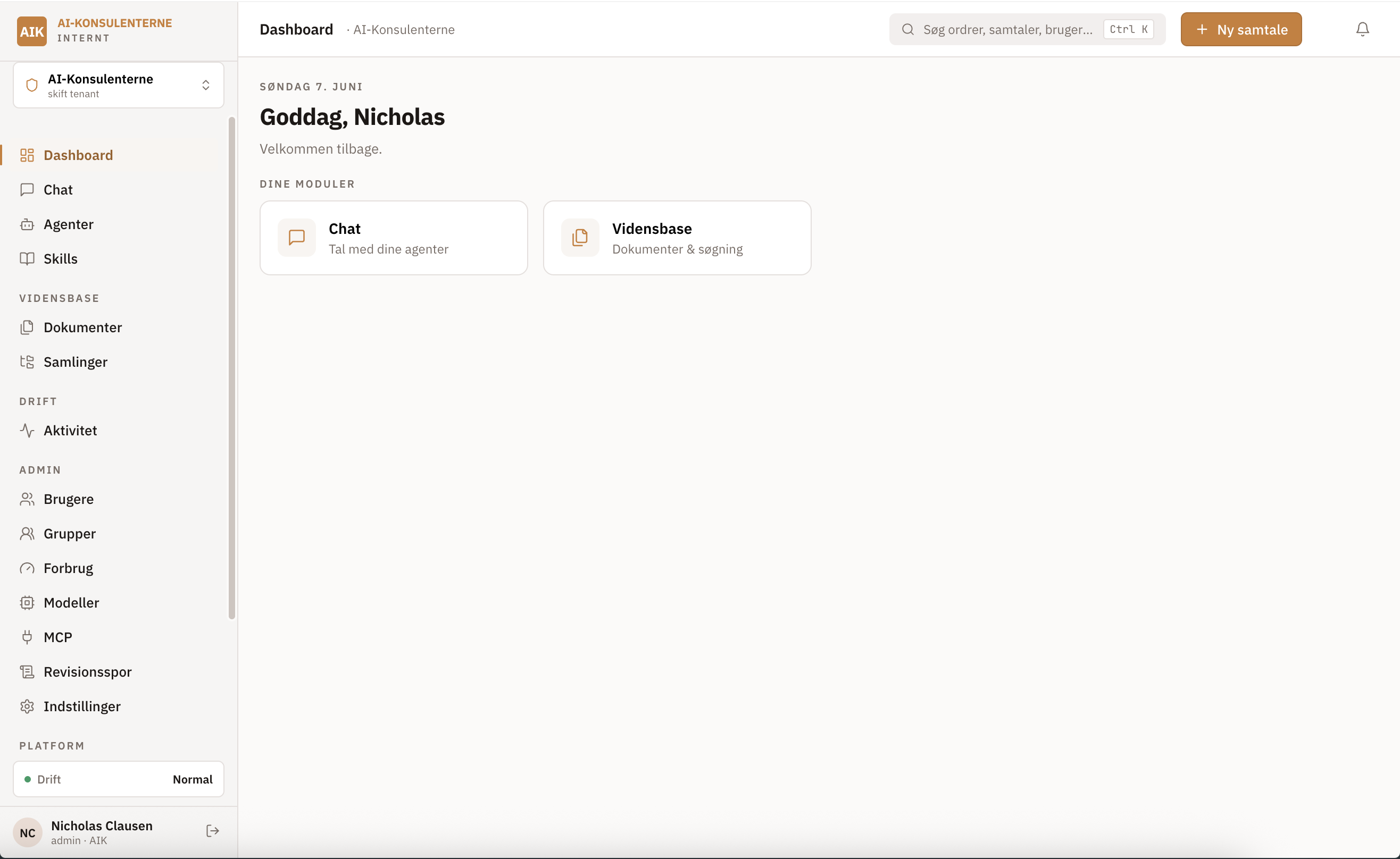 Et AI-system bygget til en virksomhed - forankret i deres egne data og systemer